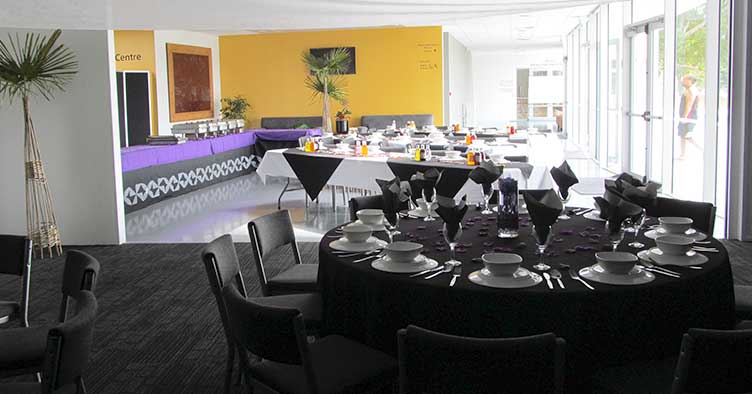 Lions Room Function with buffet setup in the foyer