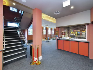 Main foyer - stairs to Function Room & Gallery Seating, Box Office foyer